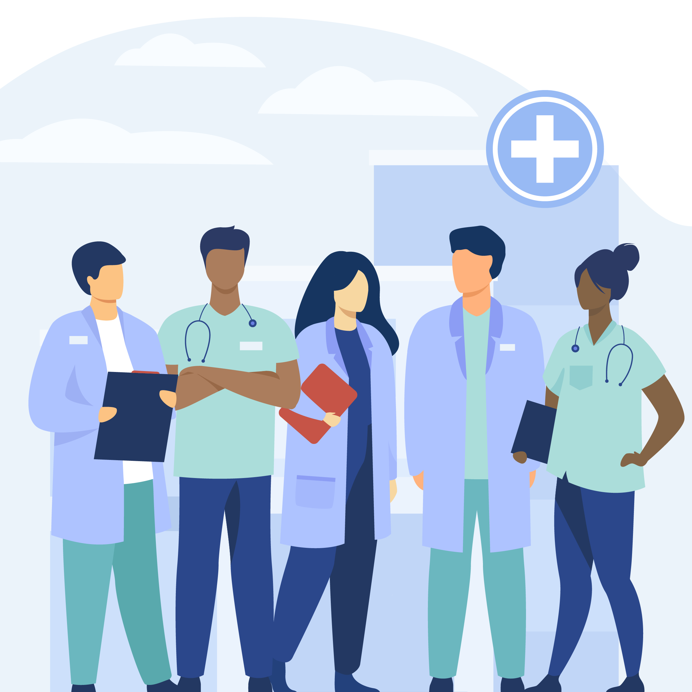 Healthcare team in long-term care facility